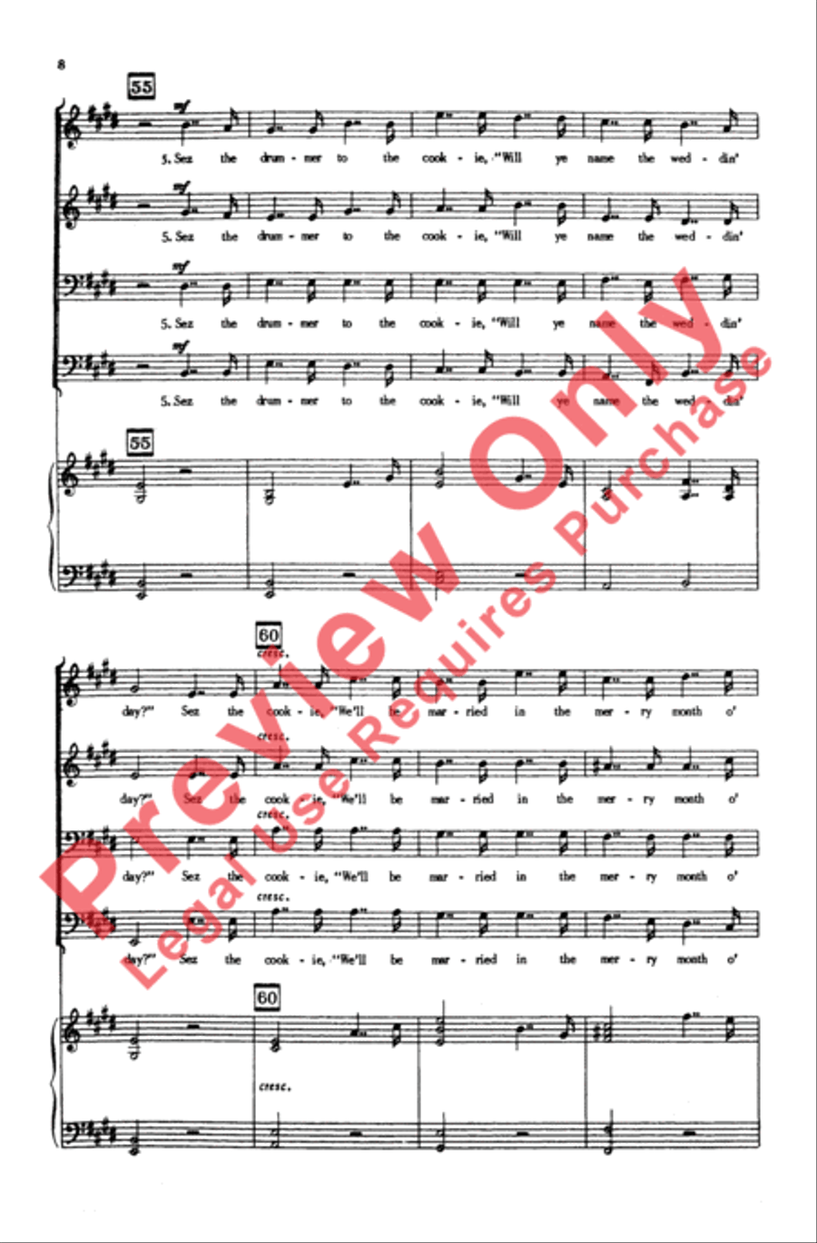 The Drummer and the Cook Men's Choir scores gallery preview page 8