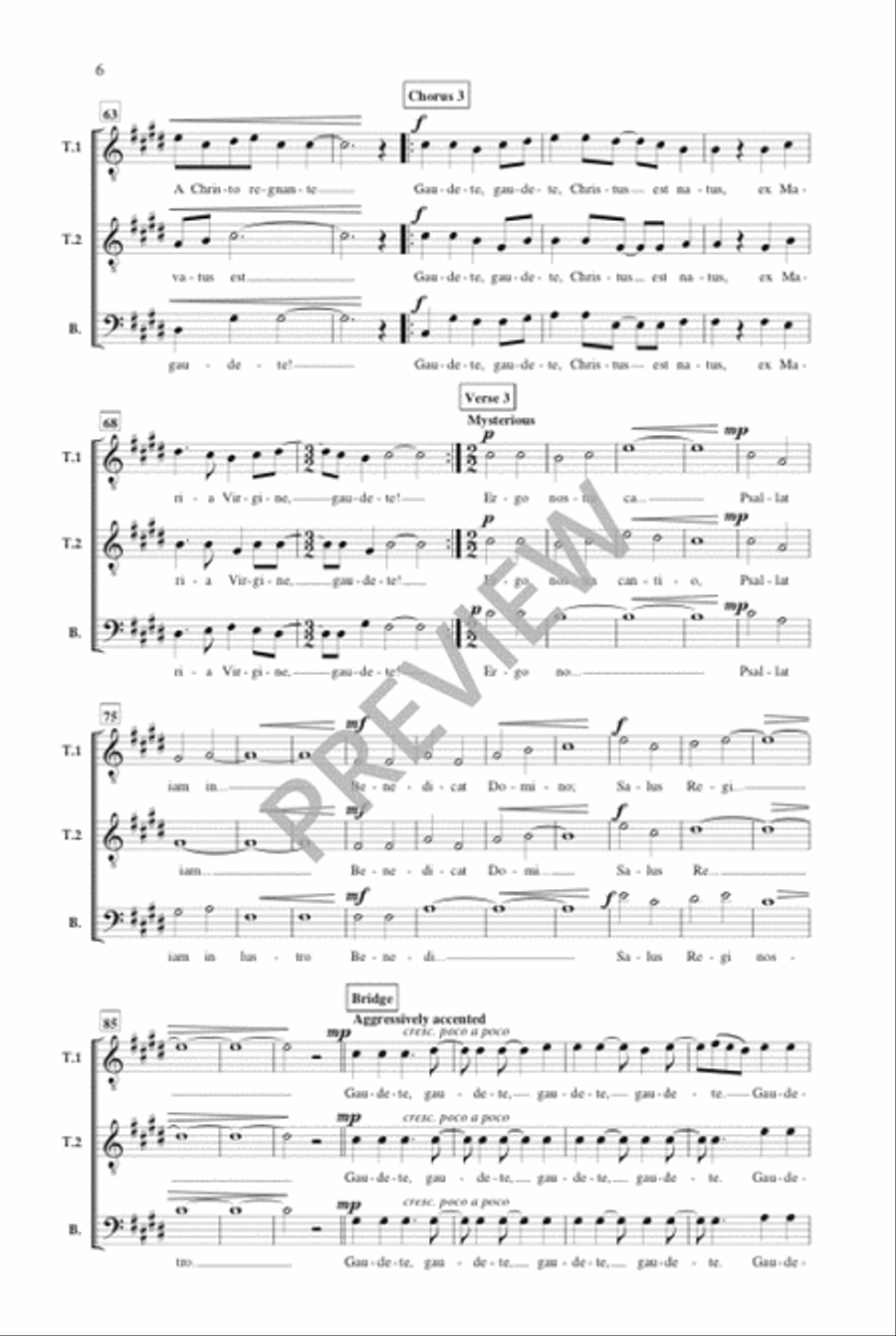 Gaudete! - TTBB (Vocal Score) TTBB scores gallery preview page 7