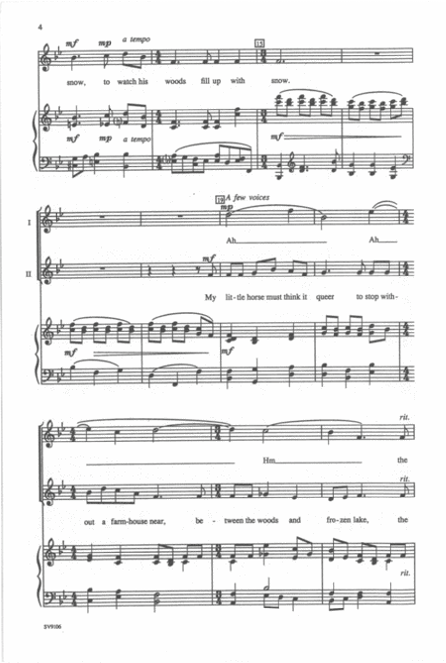 Stopping by Woods on a Snowy Evening Unison Choir scores gallery preview page 3