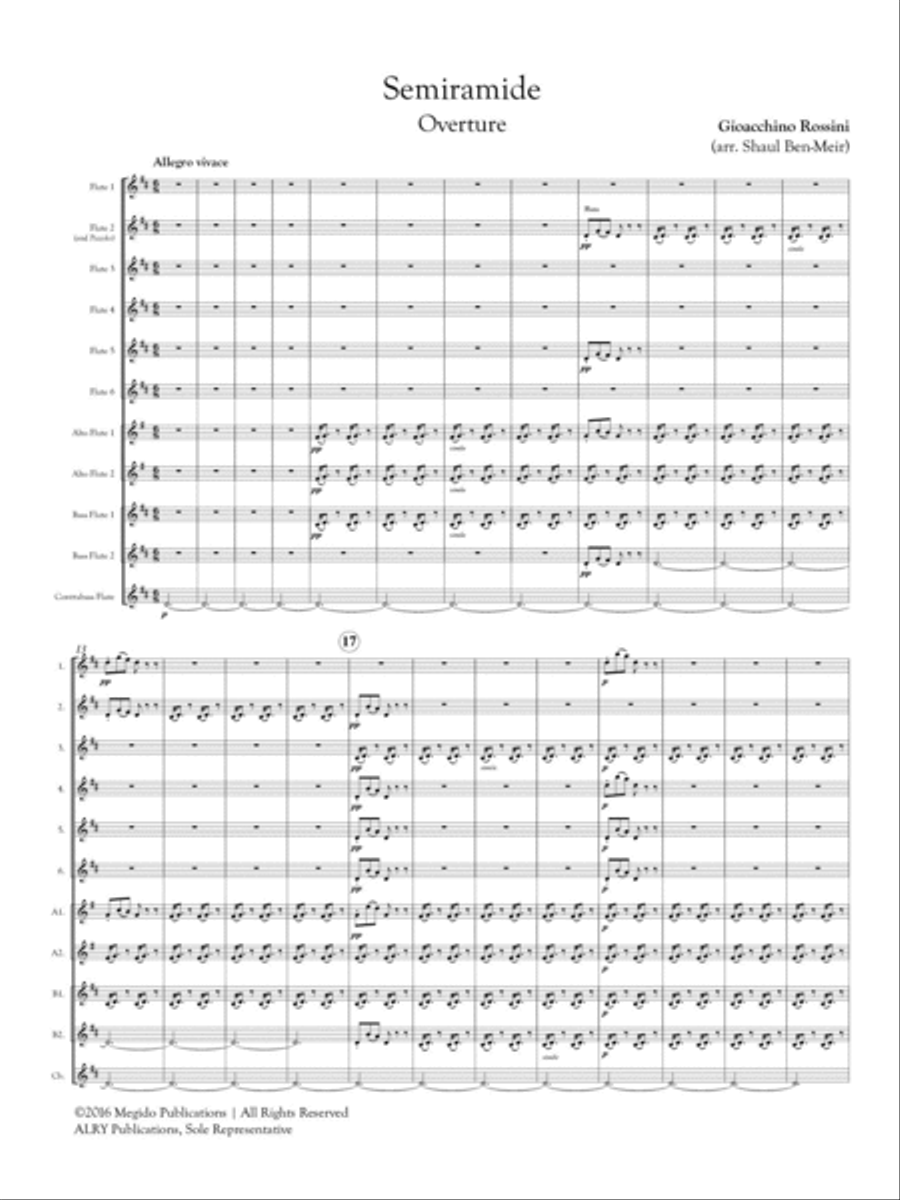 Semiramide Overture for Flute Orchestra Flute Choir scores gallery preview page 2