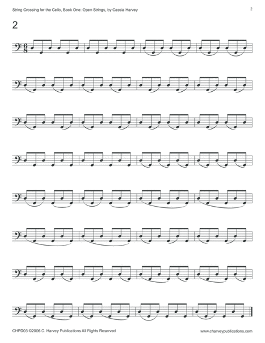 String Crossing for the Cello, Book One; the Open String Book Cello Solo scores gallery preview page 4
