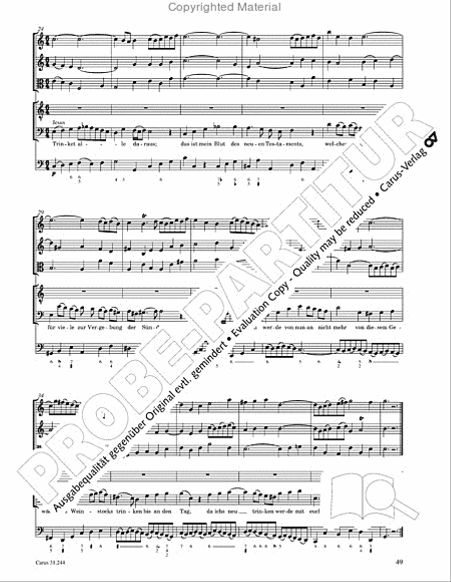 St. Matthew Passion (Matthaus-Passion) 4-Part scores gallery preview page 51