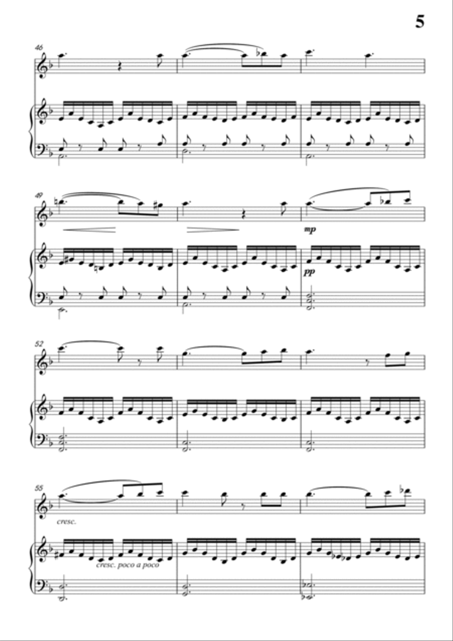 Schubert-Gretchen am Spinnrade,for Violin and piano Violin Solo scores gallery preview page 6