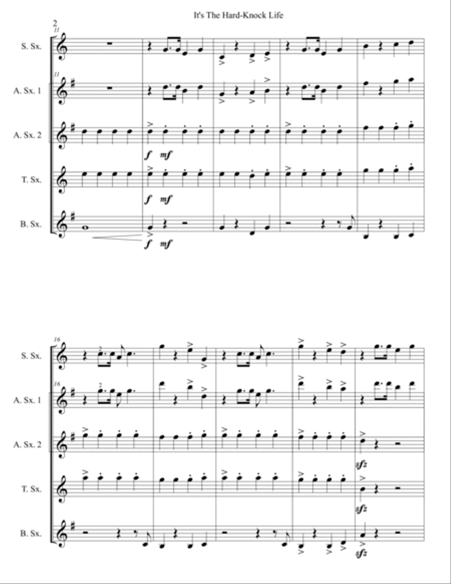 It's The Hard-Knock Life It's The Hard-Knock Life Woodwind Quintet scores gallery preview page 3