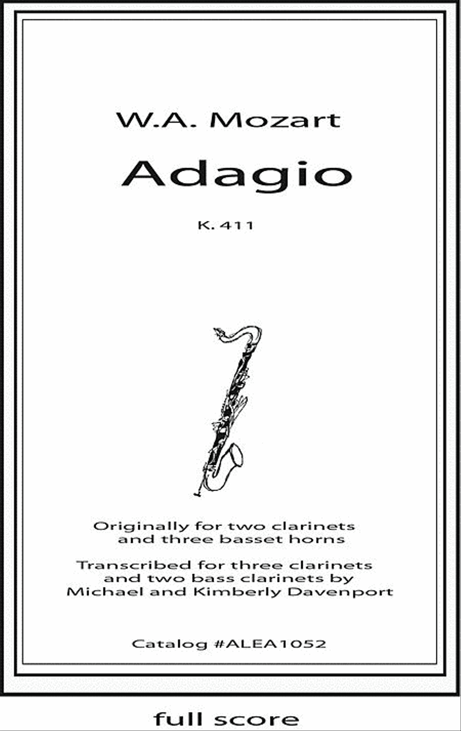 Adagio K. 411 Clarinet Quintet scores gallery preview page 1
