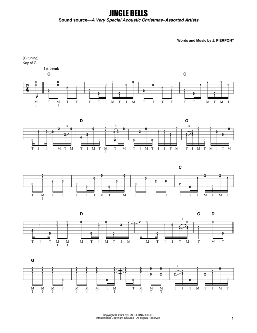 Jingle Bells Jingle Bells Banjo scores gallery preview page 1