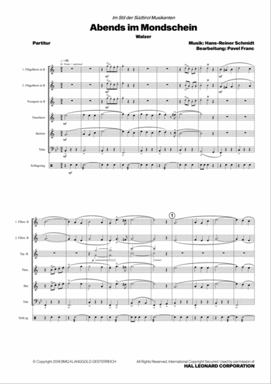 Abends Im Mondschein Small Ensemble scores gallery preview page 2