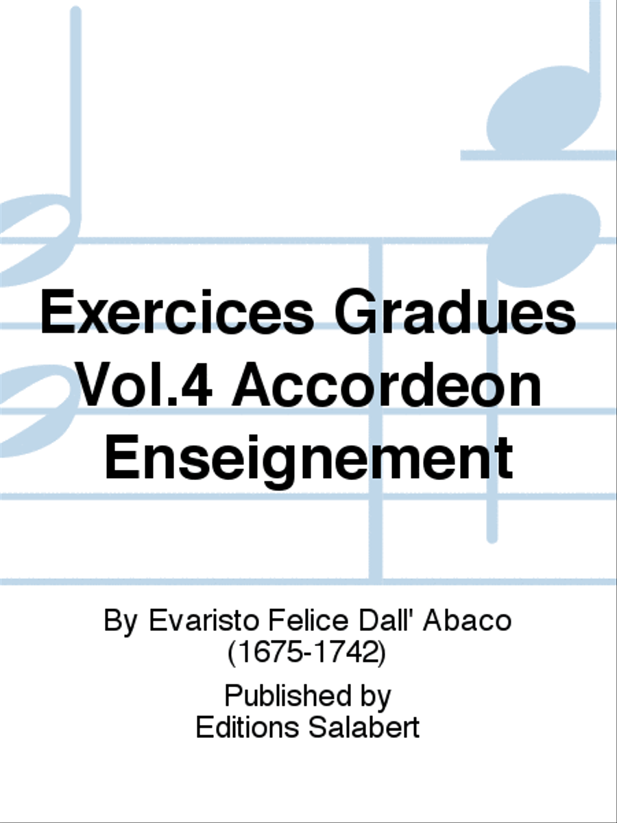 Exercices Gradues Vol.4 Accordeon Enseignement Accordion scores gallery preview page 1