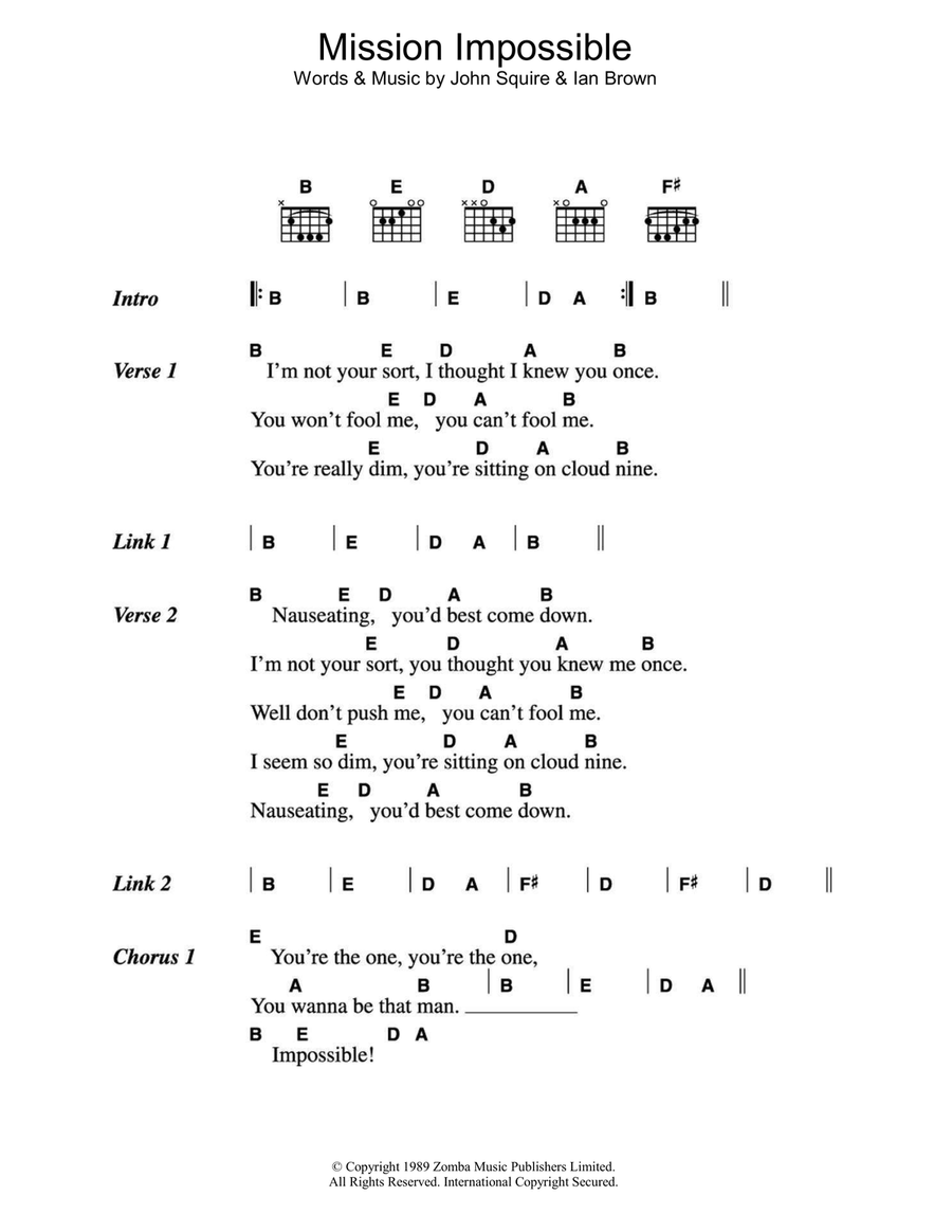 Mission Impossible Easy Guitar scores gallery preview page 1