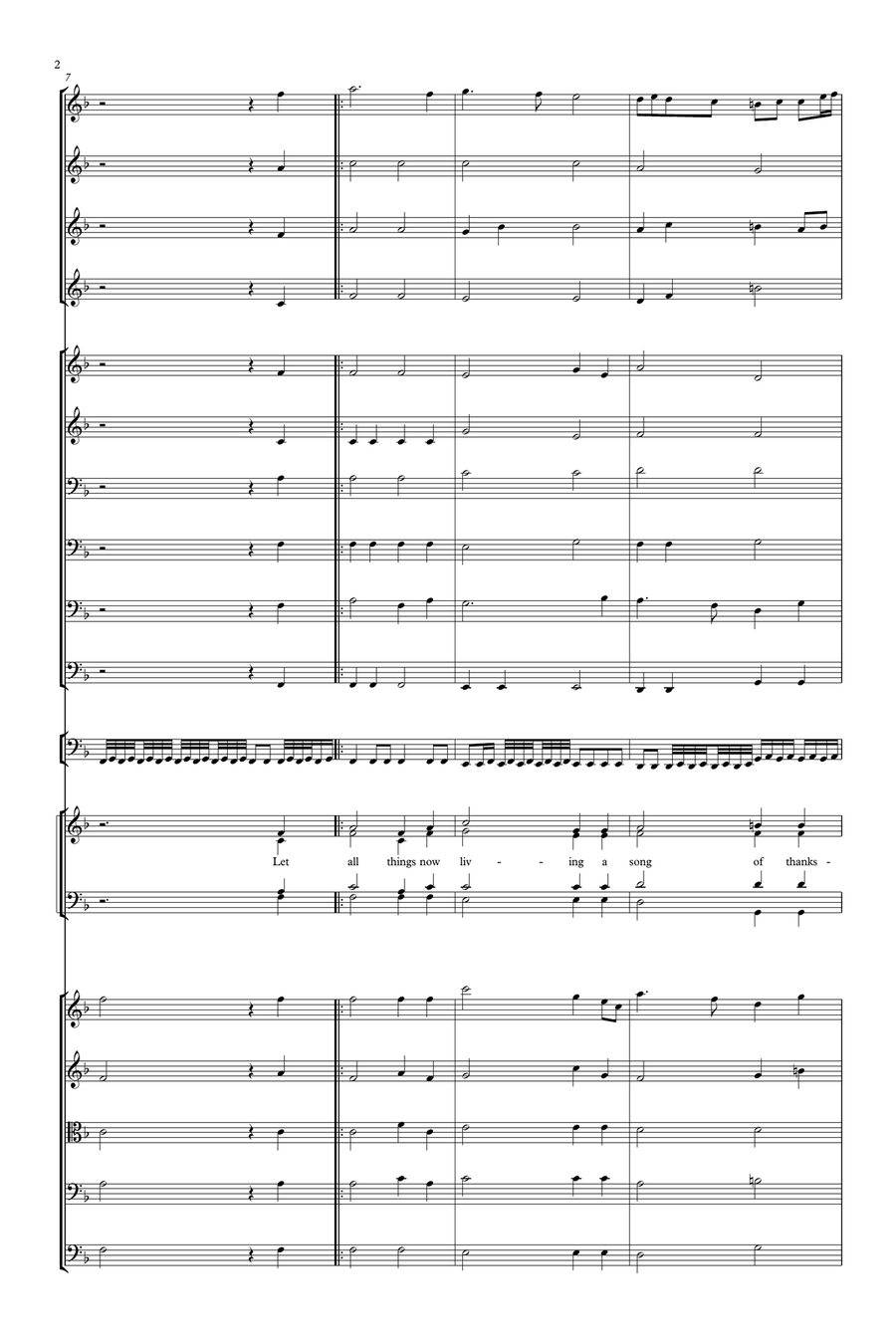 Let all things now living 4-Part scores gallery preview page 2