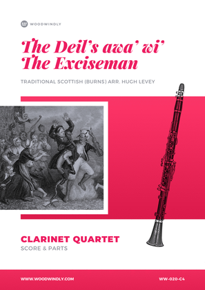 Book cover for The Deil's Awa' Wi' The Exciseman (Robert Burns) arranged for Clarinet Quartet by Hugh Levey
