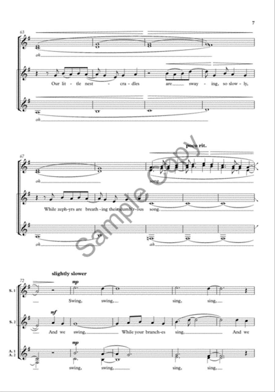 The Birds' Lullaby SSAA scores gallery preview page 7