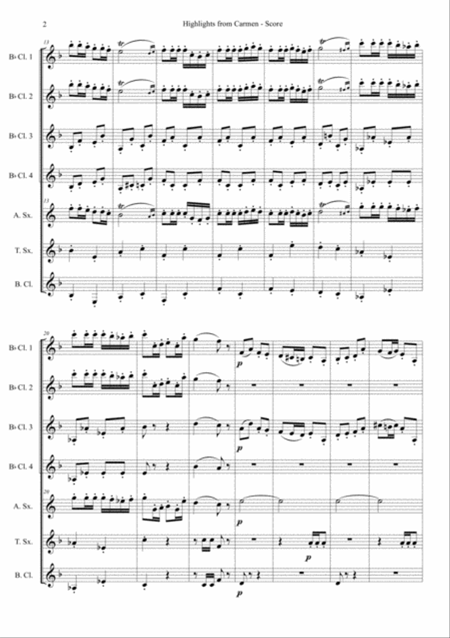 Highlights from Carmen for woodwind ensemble Woodwind Ensemble scores gallery preview page 4