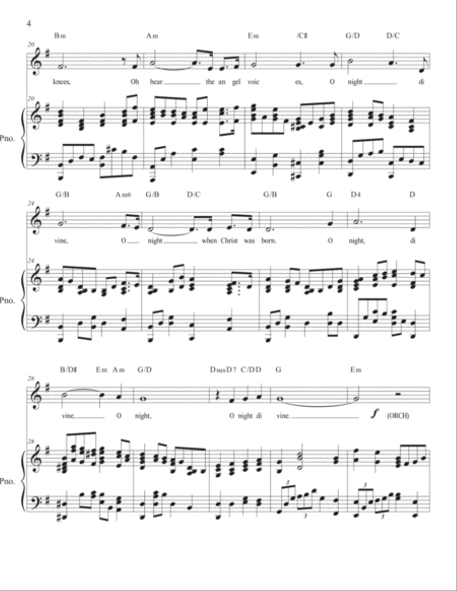 O Holy Night Low Vocal Solo Unison Choir scores gallery preview page 4