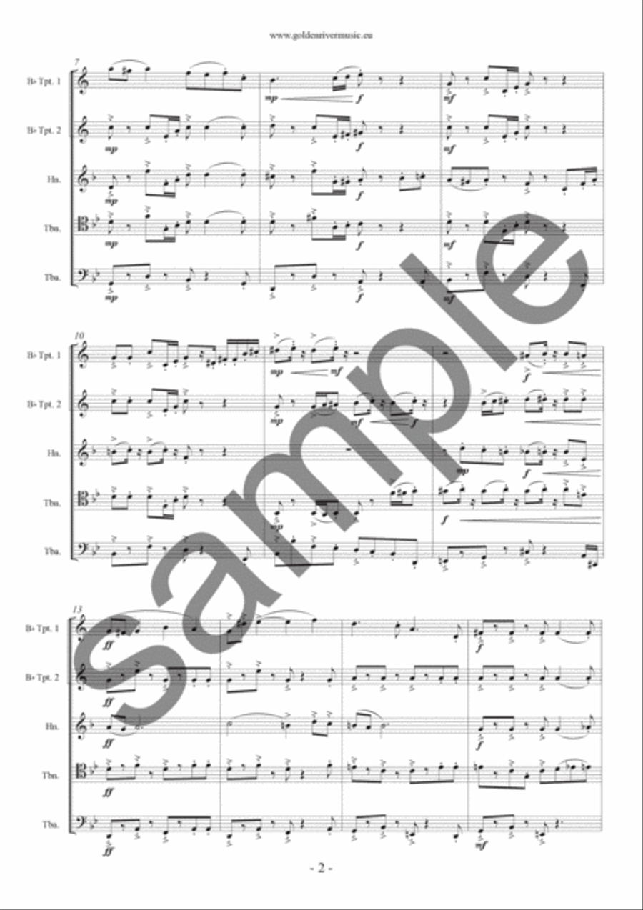 The Tea-Time Tango Brass Quintet scores gallery preview page 3