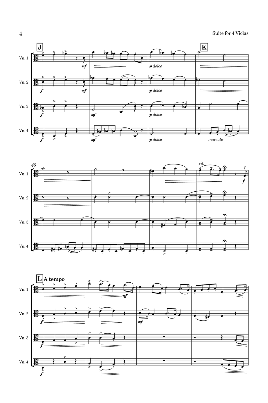 Söchting Suite for 4 Violas Op. 58 for 4 Violas Small Ensemble scores gallery preview page 5