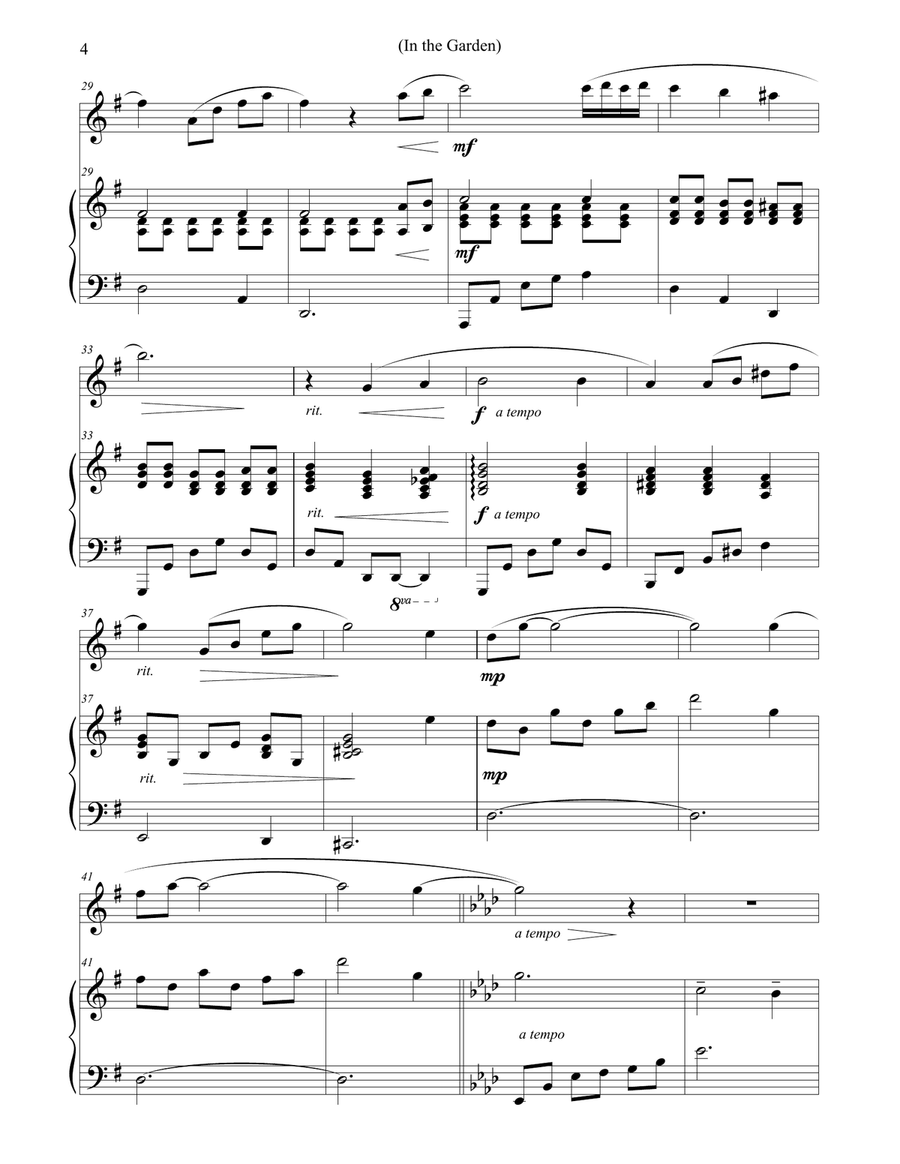In the Garden (Piano & Solo Flute) Flute Solo scores gallery preview page 4