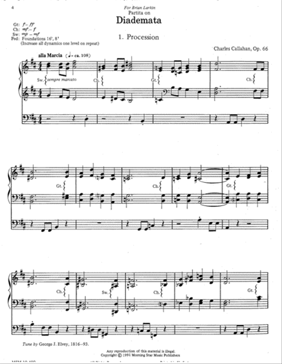 Partita on Diademata Organ scores gallery preview page 2