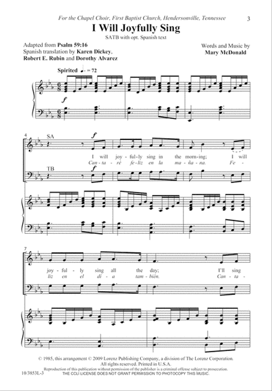 I Will Joyfully Sing 4-Part scores gallery preview page 4