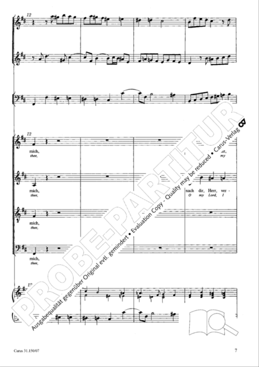 O my Lord, I long for thee (Nach dir, Herr, verlanget mich) 4-Part scores gallery preview page 8