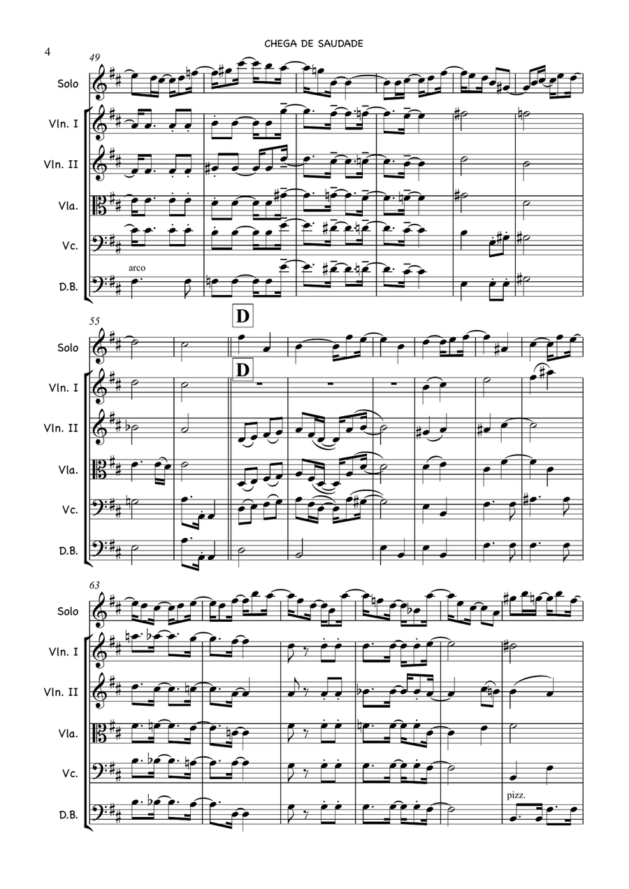 Chega De Saudade (no More Blues) String Orchestra scores gallery preview page 4