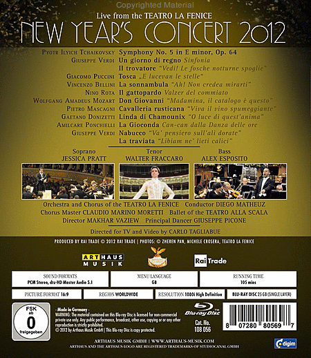 New Year's Concert 2012 (Blu Ray)