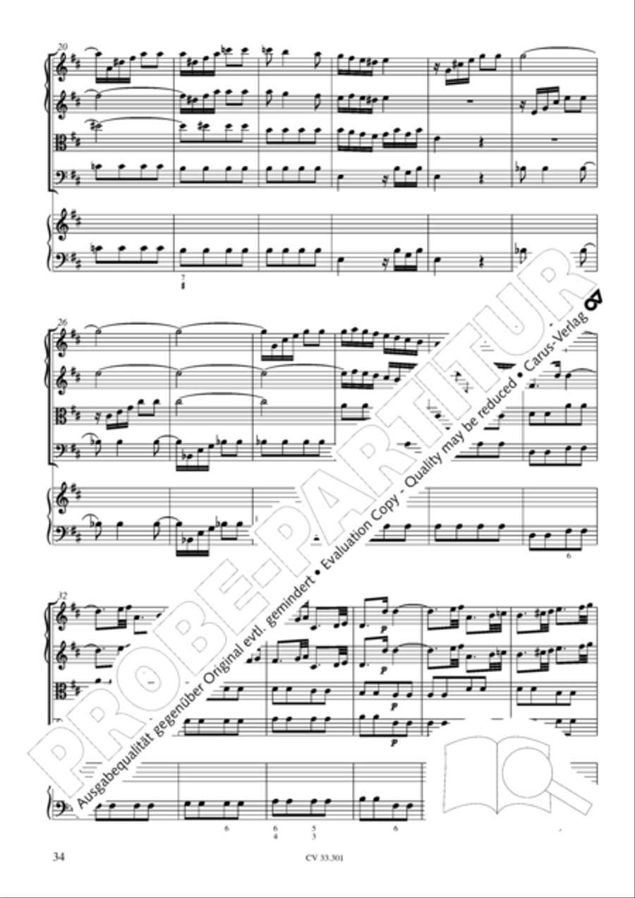 Concerto per il Cembalo in D Cello scores gallery preview page 35