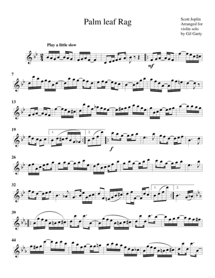 Palm leaf rag (arrangement for violin solo)