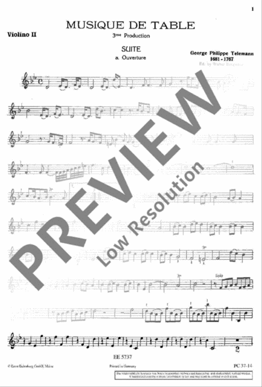 Musique de table Violin scores gallery preview page 2