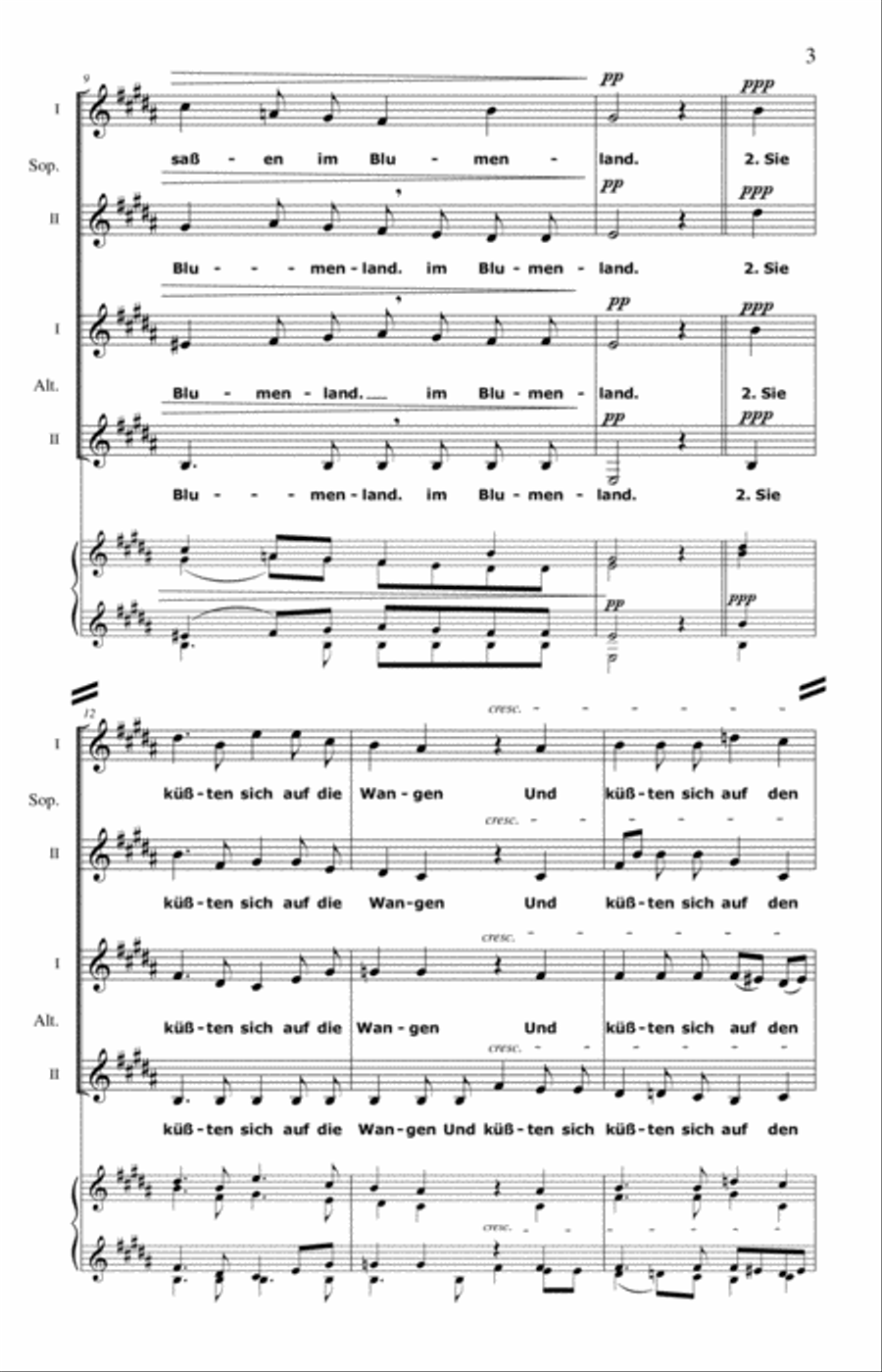Schenker - Der Traum, op. 8, no. 3 for Women's Chorus a cappella SSA scores gallery preview page 6