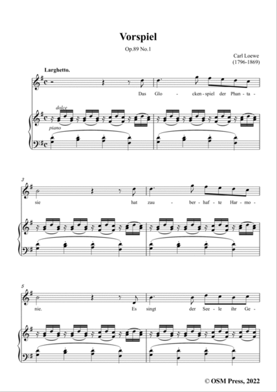 Loewe-Vorspiel(Das Glockenspiel der Phantasie),Op.89 No.1,in G Major Voice scores gallery preview page 3