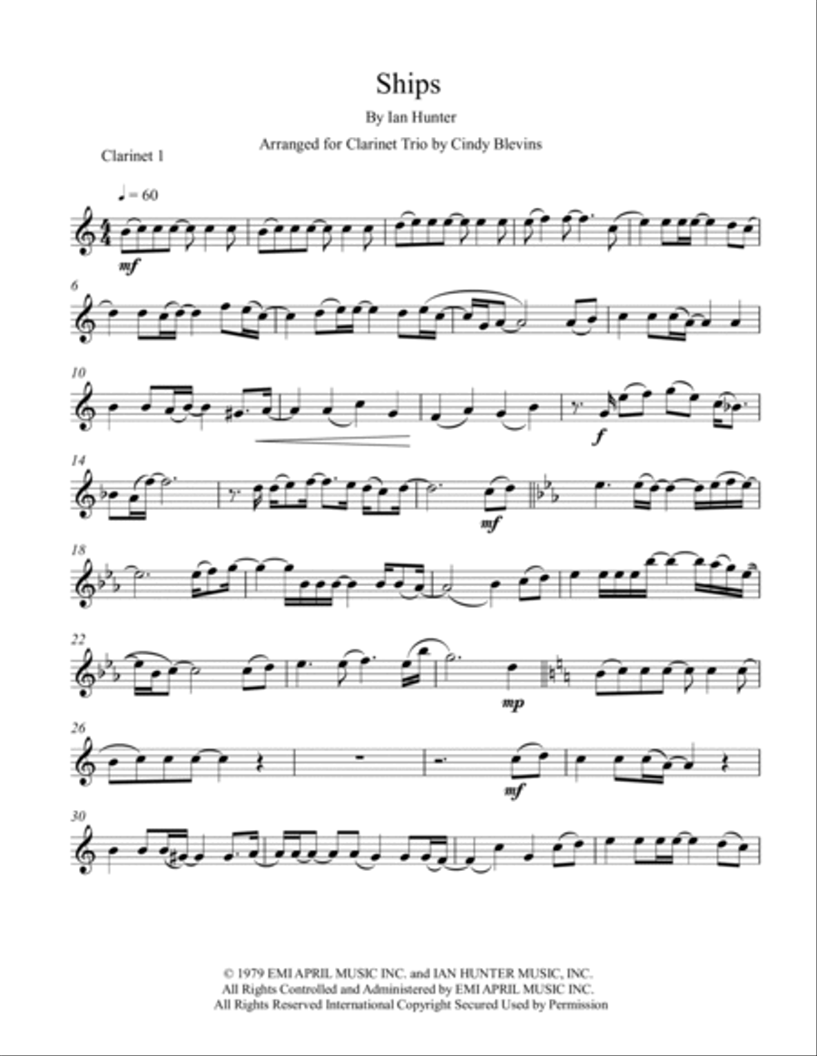 Ships Ships Clarinet Trio scores gallery preview page 6