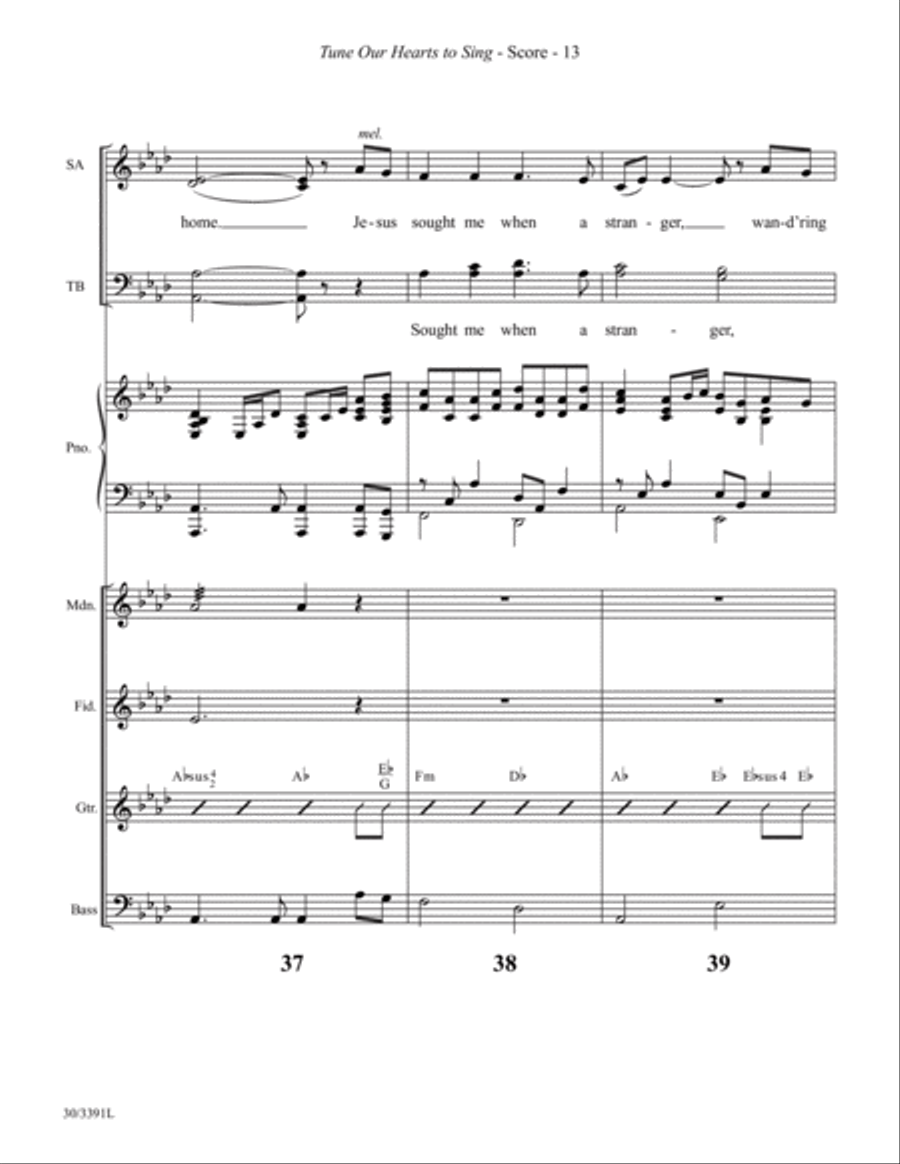 Tune Our Hearts to Sing - Instrumental Ensemble Score and Parts Choir scores gallery preview page 16