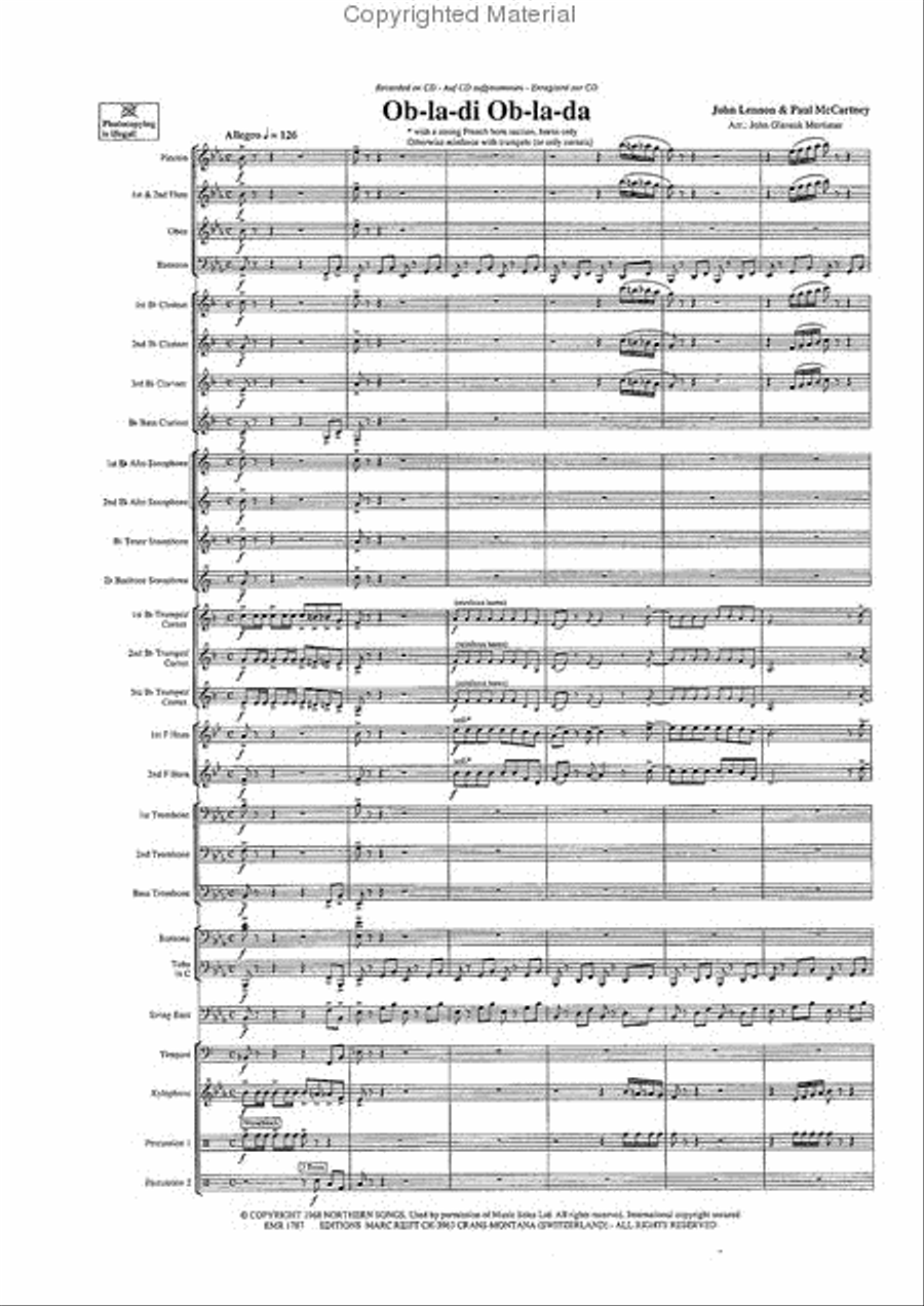 Ob-la-di Ob-la-da Concert Band scores gallery preview page 3