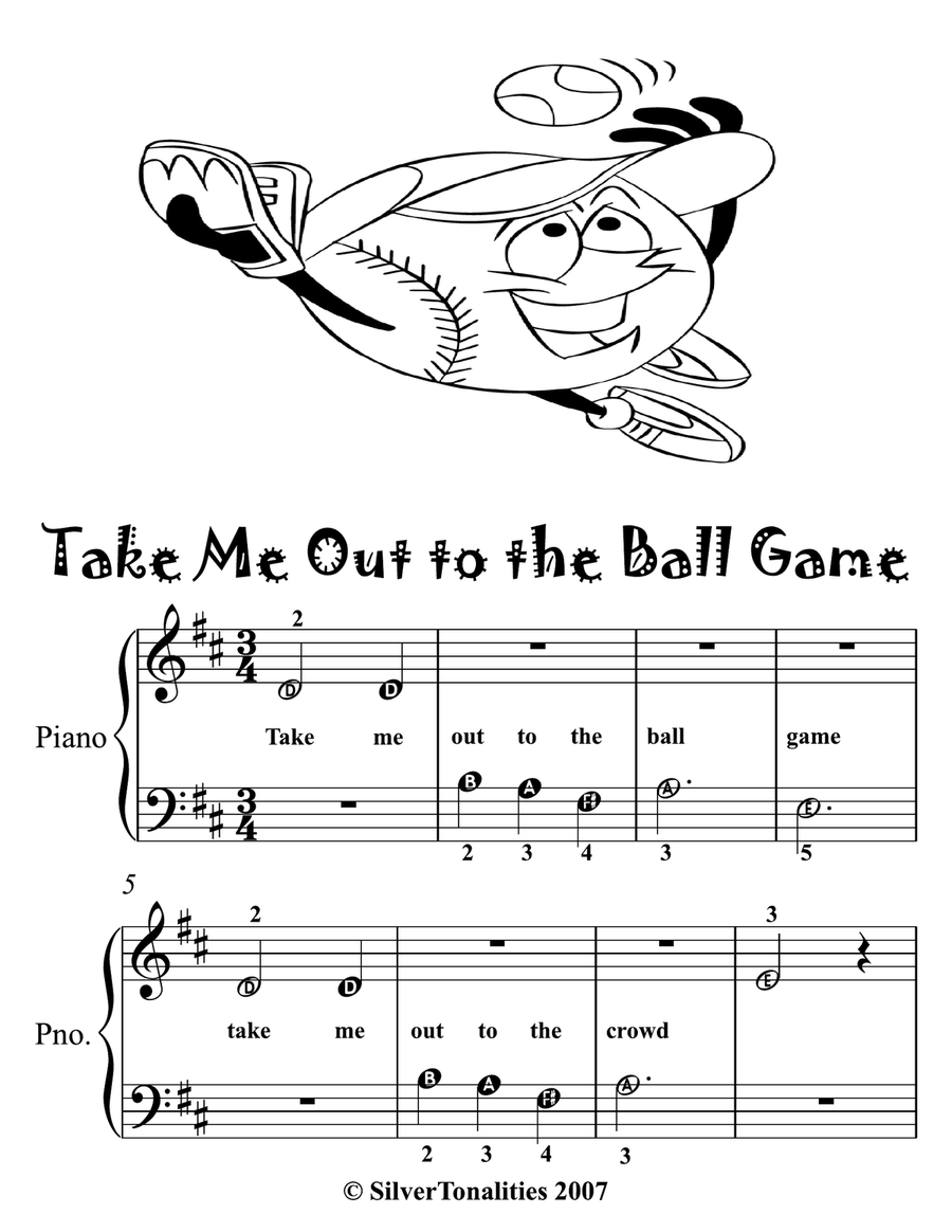 Take Me Out to the Ball Game Beginner Piano Sheet Music Piano Method scores gallery preview page 2