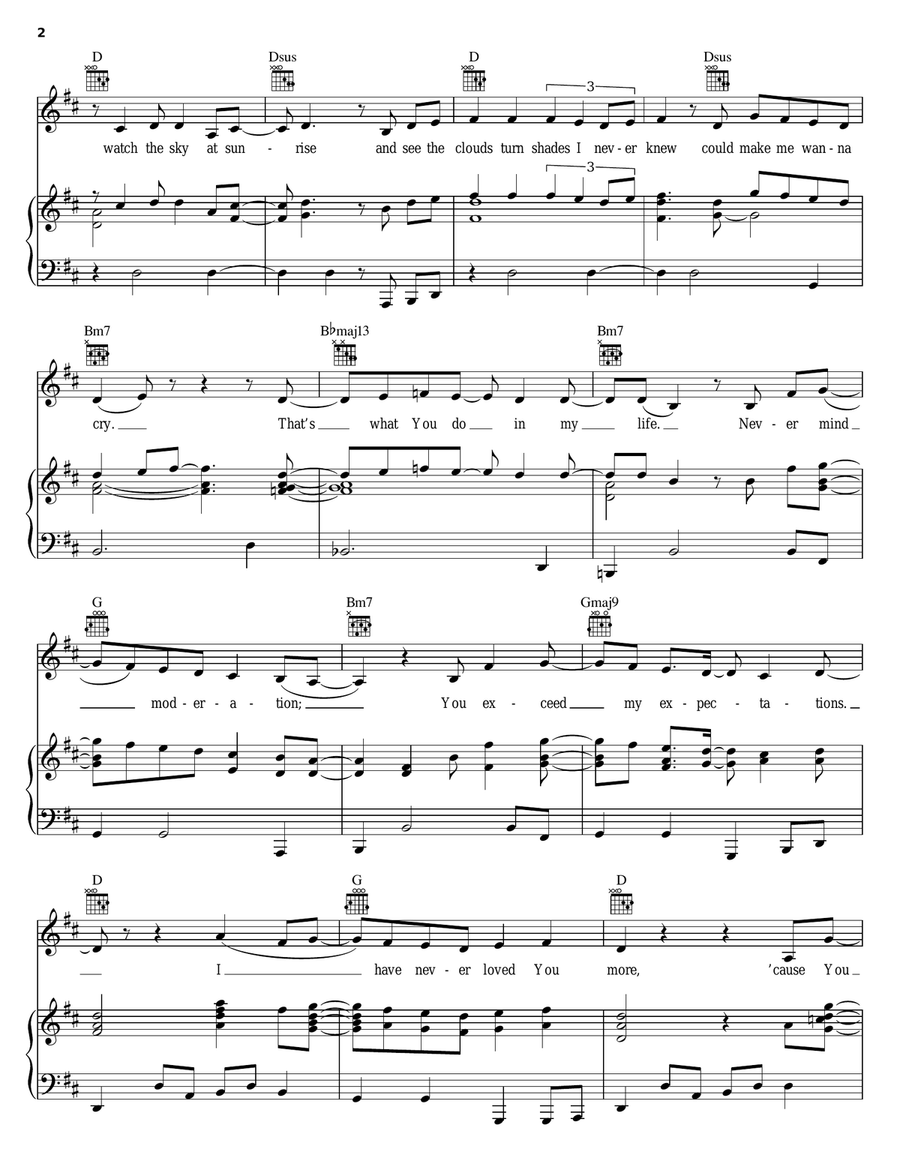 Never Loved You More Never Loved You More Piano, Vocal, Guitar scores gallery preview page 2