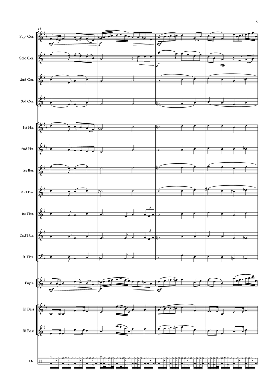 The Londonderry Air,( Danny Boy, Cornet Solo for Brass Band) Brass Band scores gallery preview page 5