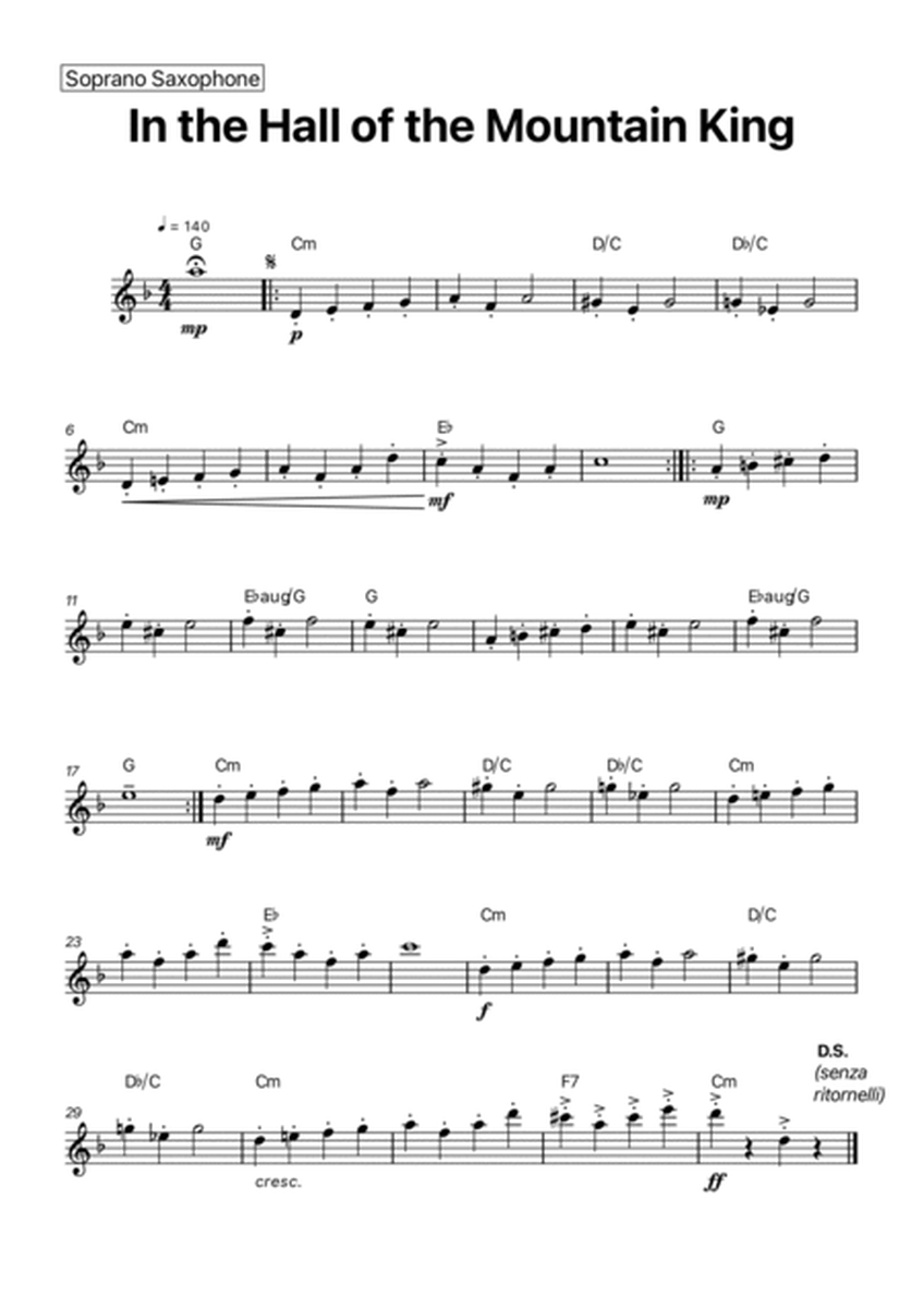 In the Hall of the Mountain King - Saxophone Quartet with Chord Notations image number null