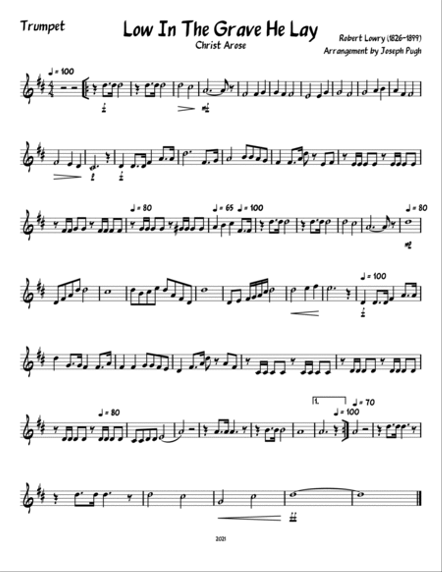 Low In The Grave He Lay (Christ Arose)-Brass Quintet Brass Quintet scores gallery preview page 2