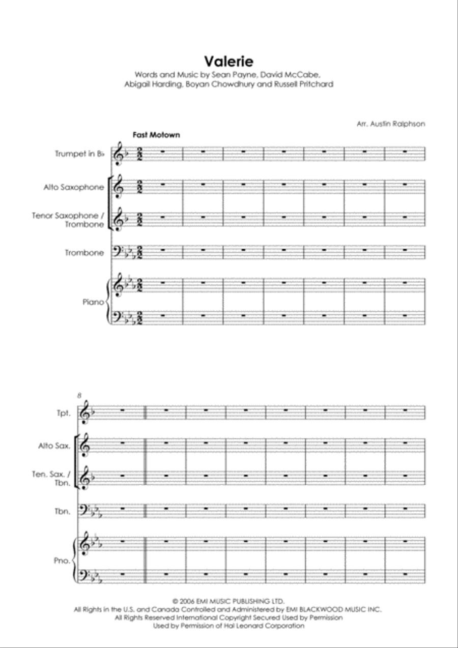 Valerie Valerie Tenor Saxophone scores gallery preview page 3