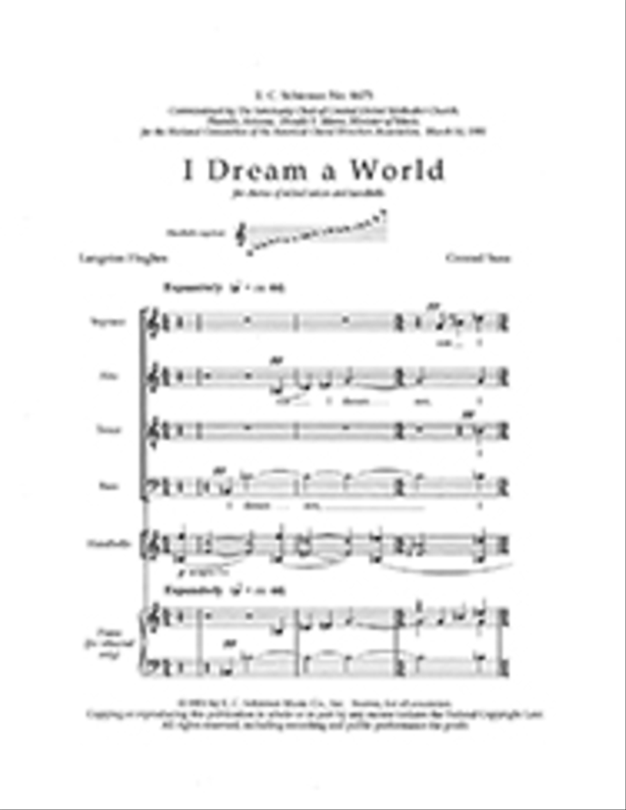 I Dream a World I Dream a World 4-Part scores gallery preview page 1