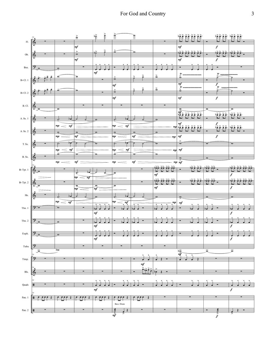 For God and Country (Score and Parts) Concert Band scores gallery preview page 6