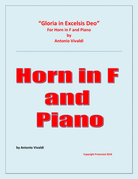 Gloria In Excelsis Deo - Horn in F and Piano - Advanced Intermediate image number null