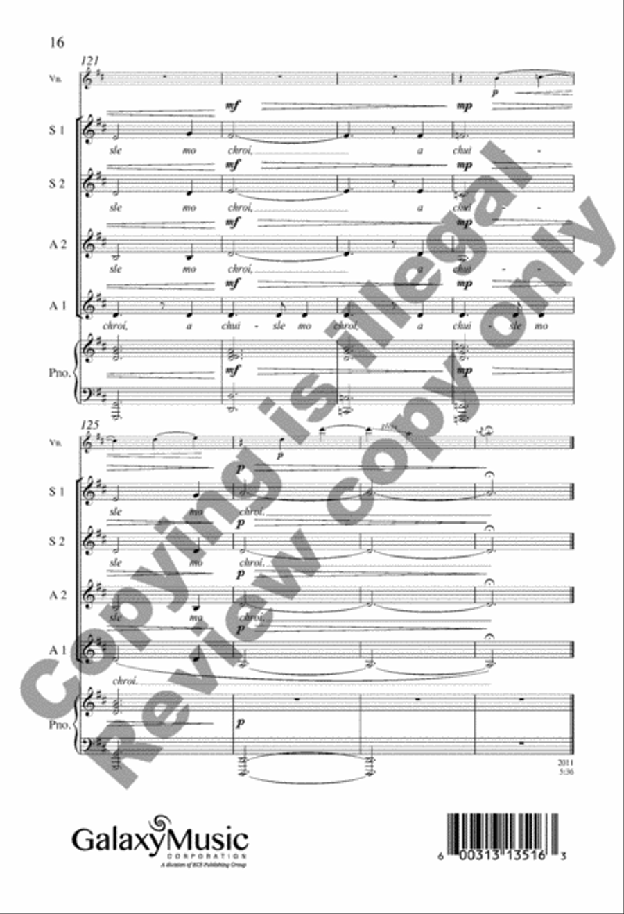 O Pulse of My Heart (A Chuisle Mo Chroí) SSAA scores gallery preview page 16