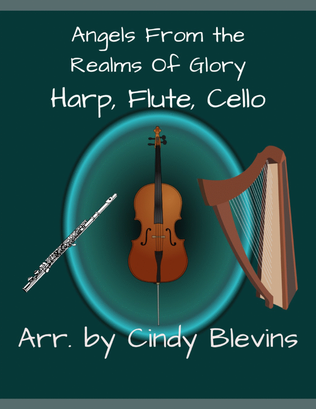 Book cover for Angels From the Realms of Glory, for Harp, Flute and Cello