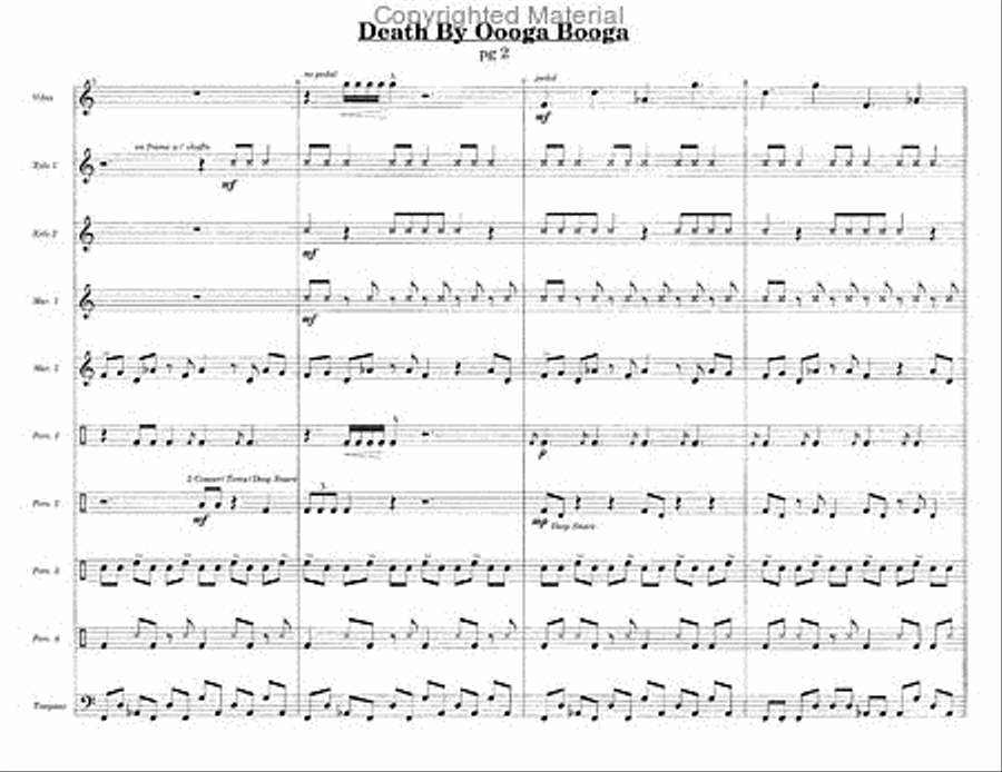 Death By Oooga Booga Percussion Ensemble scores gallery preview page 3