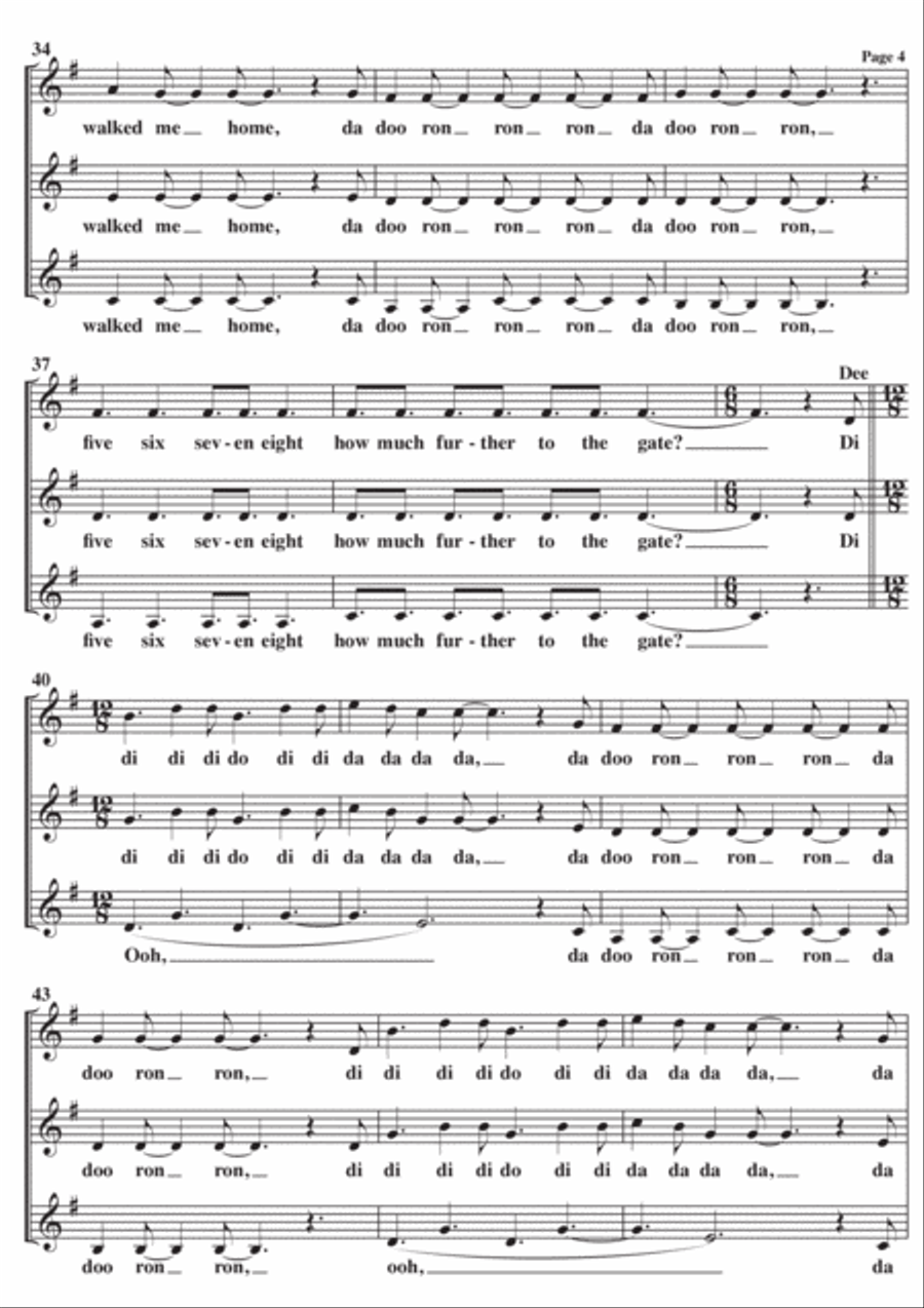 Da Doo Ron Ron (when He Walked Me Home) SSA scores gallery preview page 4