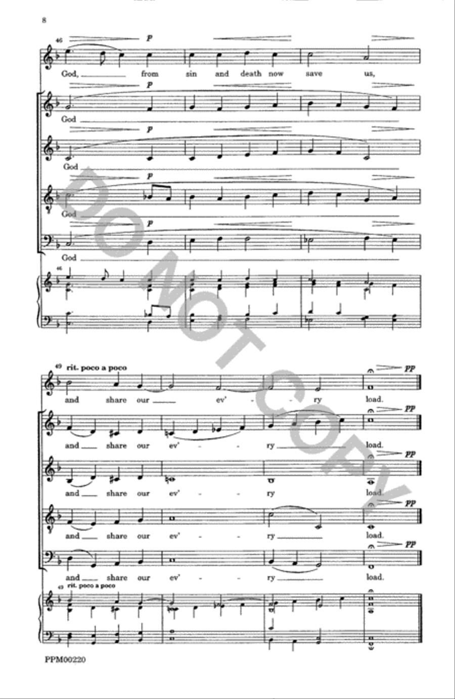 Lo How a Rose E'er Blooming 4-Part scores gallery preview page 9