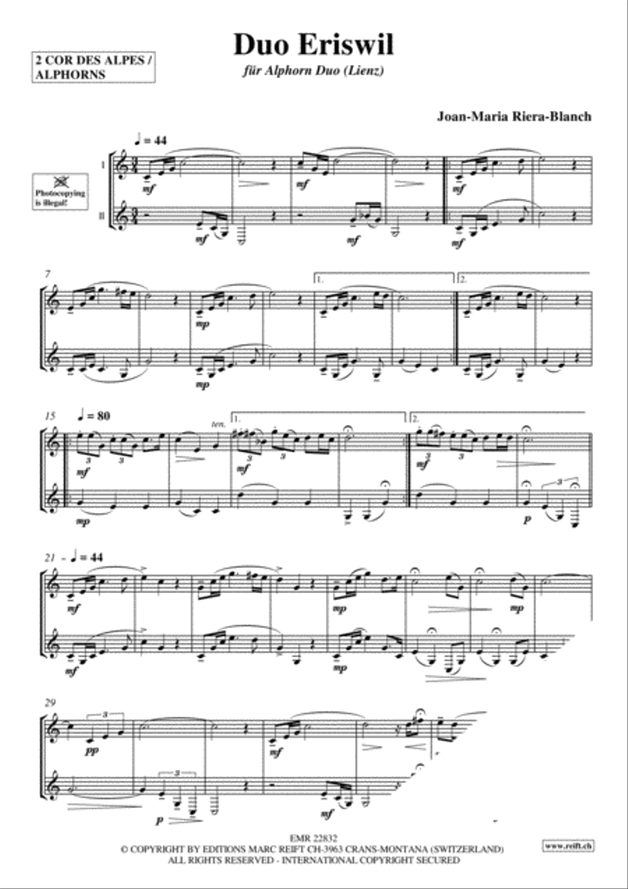 Duo Eriswil Alphorn scores gallery preview page 3