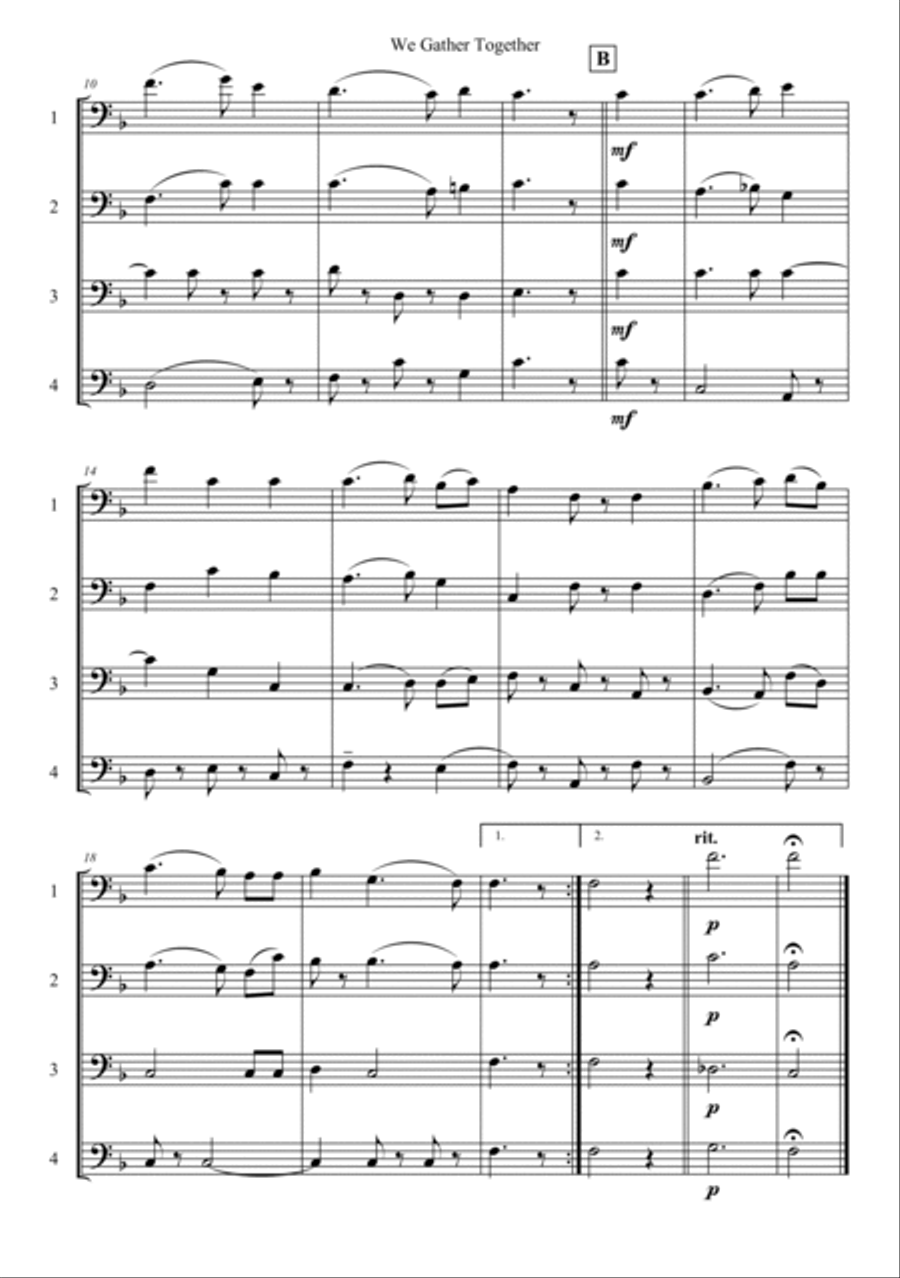 We Gather Together Trombone Solo scores gallery preview page 2